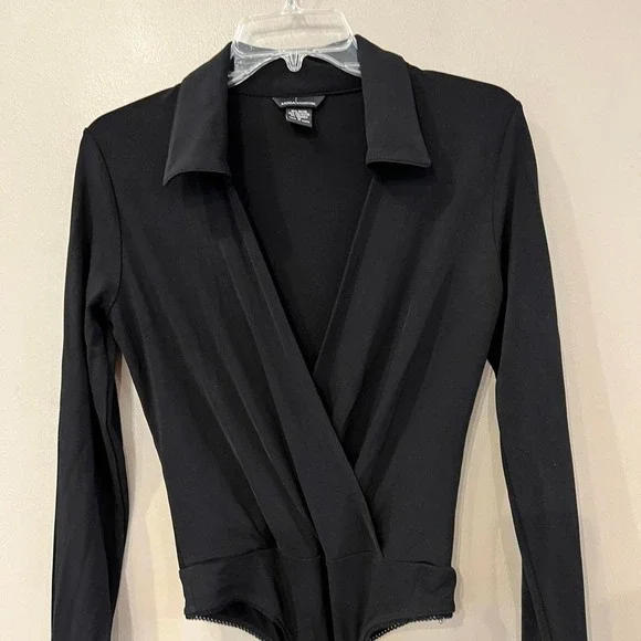 2 Pc Moda Intll Y2K Pants Bodysuit XS/S Black Going Out Club Mob Wife - Picture 1 of 8